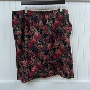 Vtg Fire Islander Skirt Velvet Dark Academia Preppy Cottagecore Moody Floral 16P
